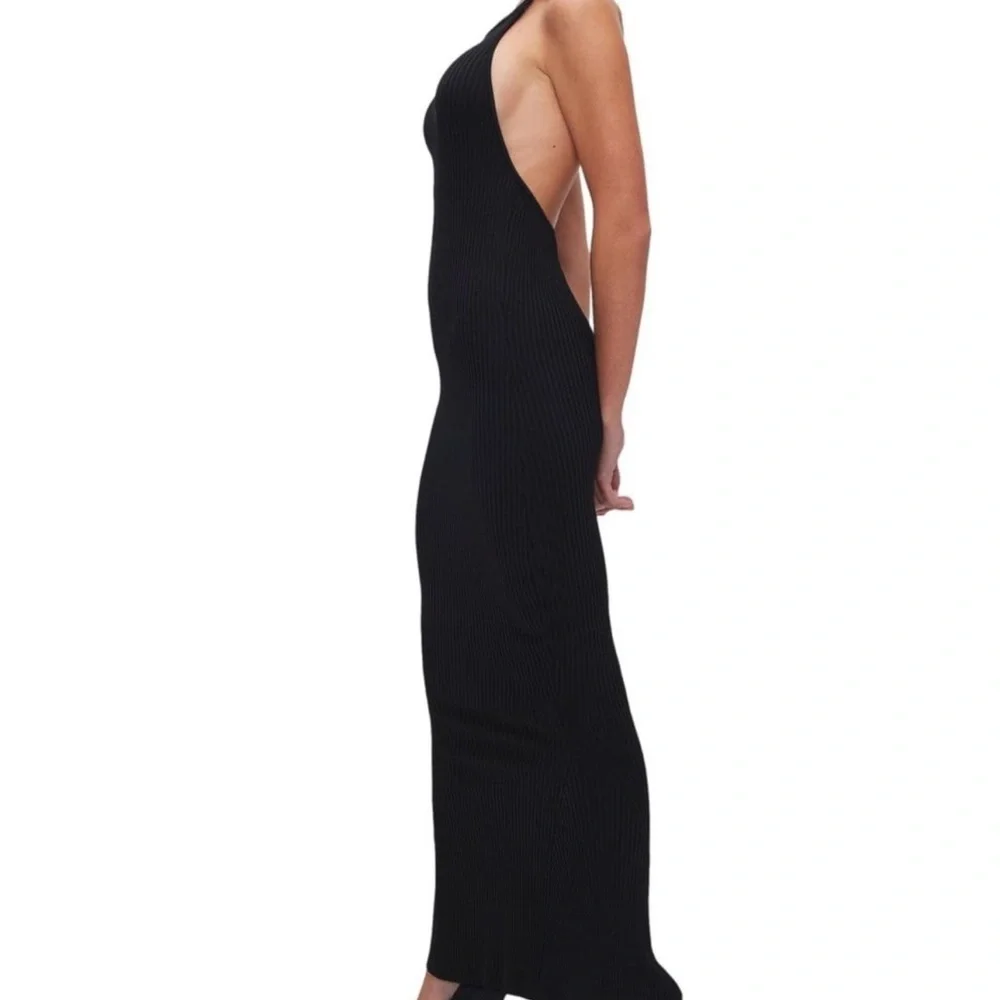 NWT Good American Black Halter Maxi Dress - Picture 3 of 11